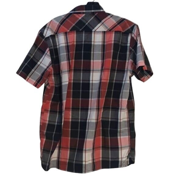 Levis Mens Red/Black Plaid Short Sleeve Button-Up Shirt Size M - Picture 7 of 10